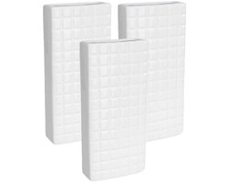 Gerimport Luchtbevochtiger - 5x - waterverdamper radiator - wit - aardewerk - L8 x H20 cm