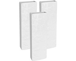 Gerimport Luchtbevochtiger waterverdamper - 3x - radiator - wit - aardewerk - 7 x 17 cm