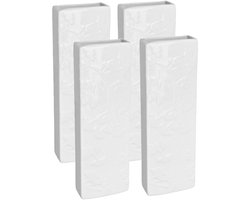 Gerimport Luchtbevochtiger waterverdamper - 4x - radiator - wit - aardewerk - 7 x 17 cm
