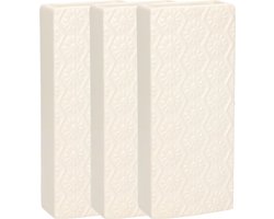 Gerimport Waterverdamper - 3x - creme wit - keramiek - 400 ml - radiatorbak luchtbevochtiger - 7,4 x 17,7 cm