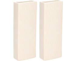 Gerimport Waterverdamper - 4x - creme wit - keramiek - 400 ml - radiatorbak luchtbevochtiger - 7 x 18,5 cm
