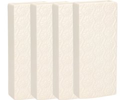 Gerimport Waterverdamper - 4x - creme wit - keramiek - 400 ml - radiatorbak luchtbevochtiger - 7,4 x 17,7 cm
