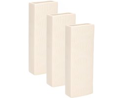Gerimport Waterverdamper - 6x - creme wit - keramiek - 400 ml - radiatorbak luchtbevochtiger - 7 x 18,5 cm