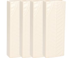 Gerimport Waterverdamper - 8x - ivoor wit - keramiek - 400 ml - radiatorbak luchtbevochtiger - 7,4 x 18,6 cm