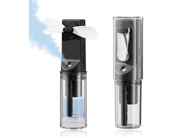 Handventilator - Mini Handventilator Met Sproei - Ventilator Met Waternevel - 1500mAh USB-C Oplaadbaar - 4 Snelheden - Draagbaar Design (14cm) - Ideaal Voor Kantoor & Reizen - Zwart