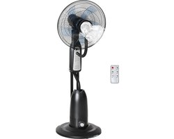 HOMCOM Statiefventilator met waterverstuiver ventilator afstandsbediening 3 standen metaal 824-008