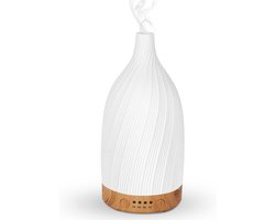Keramische Witte Ultrasone Aromatherapie Diffuser - Elektrisch, 7 Kleuren LED Lampen - 100 ml - Voor Slaapkamer/Yoga
