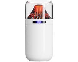 KZQ 360ML Etherische Olie Diffuser Luchtbevochtiger 7 Kleuren Vlam Sfeerlicht Stille Ultrasone Aroma Diffuser Voor Slaapkamer Kantoor Spa En Thuis Witte Mini Bevochtiger