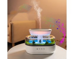 Landschaps-aromatherapie diffuser, kleurrijke sfeer, thuis, slaapkamer, regendruppel-aromatherapie diffuser, luchtbevochtiger - wit