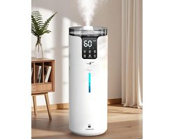 Luchtbevochtiger 16L voor Grote Ruimtes – 1000 ml/u, Top-Fill, Ultrasoon, 360° Nevel, Hygrostaat, Nachtmodus, UV-sterilisatie, Aroma-diffuser, Afstandsbediening – tot 100 m²