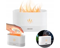 Luchtbevochtiger 180 ml – Aroma Diffuser met Vlam-effect – Geurverspreider | Verstuiver | Verdamper voor Etherische Oliën