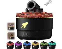 Luchtbevochtiger -2 spuitmodi-stille luchtbevochtiger-280ML-LED-licht-Geurverspreider- Cannon Luchtbevochtiger (zwart)