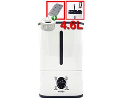 Luchtbevochtiger (4.6L) type AirAqua ALPHA II (Wit) | Topfill - Hygrostraat - Ionisator - Timer - Afstandsbediening - Filters gemonteerd.