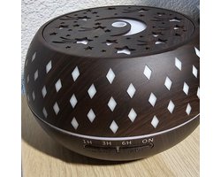 Luchtbevochtiger Aroma Diffuser Afstandsbediening 400ml Capaciteit voor Thuiskantoor (donker bruin)