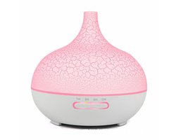 Luchtbevochtiger, aromadiffuser, ultrasone aromadiffuser, 7 kleurveranderende kleuren, houten design, geschikt voor slaapkamers en kantoren (wit).