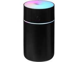 Luchtbevochtiger-Draagbare mini-luchtbevochtiger-Auto Diffuser Luchtbevochtiger-Oplaadbare kleine persoonlijke -met koude mist-instelbaar kleurrijk sfeerlicht -4/8 uur timersproeistanden-slaapkamer en kantoor-zwart