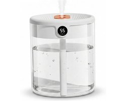 Luchtbevochtiger - Koelnevelbevochtiger - 2L Dubbele Nevelbevochtiger - Kamerbevochtiger - Met Digitaal Display - Ultrastille Luchtbevochtiger voor Slaapkamers en Kantoren (Wit)