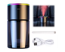 luchtbevochtiger-luchtbevochtiger met aromatherapie- Oplaadbare, slimme autoluchtverfrisser met sterprojectie - Automatisch aan/uit - 4 standen - Geschikt voor auto, huis en kantoor - Automatische spray (zwart - 180 ml grote capaciteit)