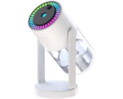 Luchtbevochtiger - Luchtbevochtiger slaapkamer - Mini Luchtbevochtiger - Auto luchtbevochtiger - met USB-voeding - sterrenhemelprojectietimerfunctie - kleurrijk verlichtingsontwerp - voor slaapkamer - auto - kantoor - wit