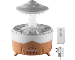 Luchtbevochtiger - regenwolk - 350 ml - aromatherapie - diffuser met draadloze afstandsbediening - 7 kleuren omgevingslicht - 3 timermodi - voor slaapkamer - thuis - kantoor - luchtvochtigheid - ontspanning