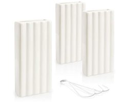 Luchtbevochtiger voor verwarming - Keramische waterverdamper in gestreept design - Witte radiator luchtbevochtiger