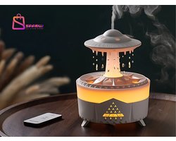 luchtbevochtigers & Geurverspreider – UFO Vorm met LED-Regen Effect en Afstandsbediening – luchtbevochtiger slaapkamer – luchtreinigers – humidifier – 350 ml – 78236