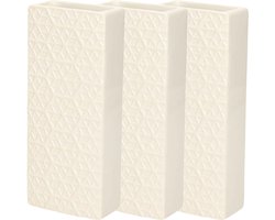 Luchtbevochtigers/waterverdampers radiator - 3x stuks - wit - aardewerk - L7,5 x H17,5