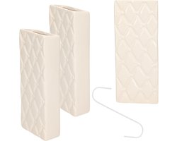 Luchtbevochtigers/waterverdampers radiator - 4x stuks - wit - aardewerk - L8 x H20 cm
