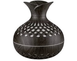 Luxe Aroma Diffuser - Houten design - Sfeervolle LED Verlichting - 2 Kleuren - Luchtbevochtiger - USB voeding - Geen accu