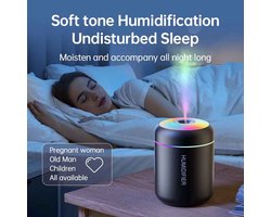 Mini Luchtbevochtiger 180ml – Ultrasone Aroma Diffuser met LED Nachtlamp – Stil, Fluisterstil & USB – Voor Slaapkamer, Babykamer & Kantoor
