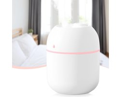 Mini-luchtbevochtiger, 220 ml kleine koele mist desktop-luchtverspreider, USB-gevoed, met zacht nachtlampje, geschikt voor auto's, slaapkamers en kantoren.