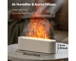MK - Aroma Diffuser - Luchtbevochtiger - Ultrasone Cool Mist Maker - wit - LED