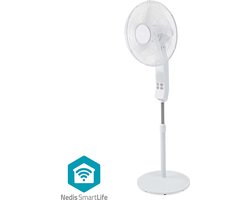 Nedis SmartLife Ventilator - Wi-Fi - 400 mm - Verstelbare hoogte - Draait automatisch - 3-Snelheden - Afstandsbediening - Android / IOS - Wit