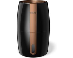 Philips Luchtbevochtiger HU2718/10 - 2l Waterreservoir – 200 ml/u - Stille Koudwaterverdamper – Antibacterieel - Met Display - Automatische detectie - Zwart / Goud