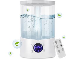 PolkaHome® Grote Luchtbevochtiger; Aroma Diffuser Humidifier; luchtreiniger met Keramische Filter, LED Display, Digital Control, Remote, Auto Shut-Off, Timer; lucht bevochtiger voor Slaapkamer, Woonkamer, Kantoor.