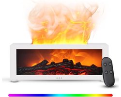 Provento - Elektrische geuroliediffuser met open haard effect en afstandsbediening - 7 kleuren vlammen - 150 ml luchtbevochtiger