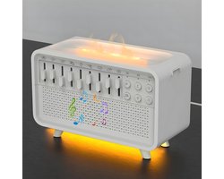 QTTVBTNA -4-in-1 Witte Ruis Machine met Aromatherapie, Bluetooth Luidspreker & Nachtlamp – 8 Natuurgeluiden, 200ml Luchtbevochtiger, Timer & USB Oplaadbaar