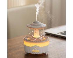 Raindrop-Ufo Aroma Diffuser - Luchtbevochtiger Aromadiffusers met 4 Licht-opties - Geurverspreider Vernevelaar - Aromatherapie Aromadiffusers - Bureaulamp - Wit