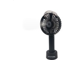 RealPower Mobile Fan Spray accu-handventilator met waterkoeling, draagbare elektrische mini-ventilator met USB-ventilator, stil, werkt op batterijen, 1200 mAh, oplaadbare batterij, zwart