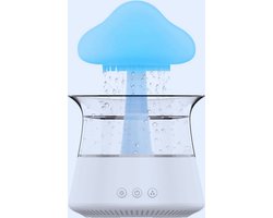 Regenwolk Luchtbevochtiger Met 7 Nachtlampjes En 3 Regen-/Mistmodi – 300 ml Waterbevochtiger Voor Slaapkamer - Kantoor En Auto (Wit)