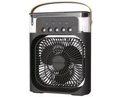 Retro LED Mist Ventilator – Nevel & Aroma – 3 Snelheden – Zwart