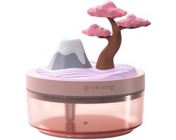 S&E Mini USB Luchtbevochtiger / geur met Landschap – LED Verlichting – 2 Miststanden – Kersenbloesem design