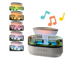 Serolux® - 4-in-1 Luchtbevochtigers - Regengeluid - 7-kleurige LED - Aroma diffuser - Nachtlamp - Elektrische luchtverfrisser - 250 ml - 20,6 × 12 × 15,5 cm - Wit