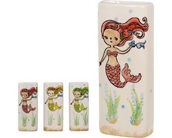 Set van 4x stuks zeemeermin radiator bak luchtbevochtigers / waterverdampers rechthoekig 19 cm - Waterverdampers kinderkamer