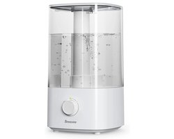 ShaSha Luchtbevochtiger - Ingebouwde Aromadiffuser - 4Liter capaciteit - Uiterste stille werking - Instelbare Vochtigheidsgraad - Wit