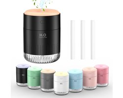 Small Humidifier - Draagbare Bureau Luchtbevochtiger - Stille Mini Luchtbevochtiger met 7 Kleuren Licht - Automatische Uitschakeling - Kantoor - Slaapkamer - Auto
