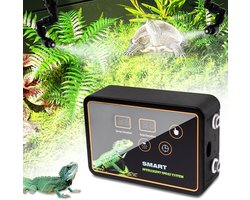 Terrarium Bevochtiger - Terrarium vernevelaar - Intelligente luchtbevochtiger - Reptielen Terrarium - Met Timer & Verstelbare Sproeiers - Met Slang & Stille Werking - Voor Terrarium & Kas & Tuin