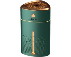 Themio Luchtbevochtiger - Groen/Goud - 1L - Aroma Diffusers - Zware Mist Bevochtiger - Humidifier - geurverspreider- Sfeerverlichting