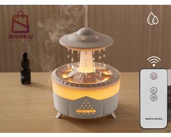 UFO Luchtbevochtiger & Aroma Diffuser – LED RGB Lamp met Afstandsbediening – Regen Effect – 350 ml – luchtbevochtigers – luchtbevochtiger met aromatherapie – 78229