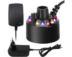 Ultrasone rookmachine - aquariummistmachine - mini-rookmachine met 12 kleurrijke lichten - nevelmachine voor fontein - Halloween - Kerstmis
